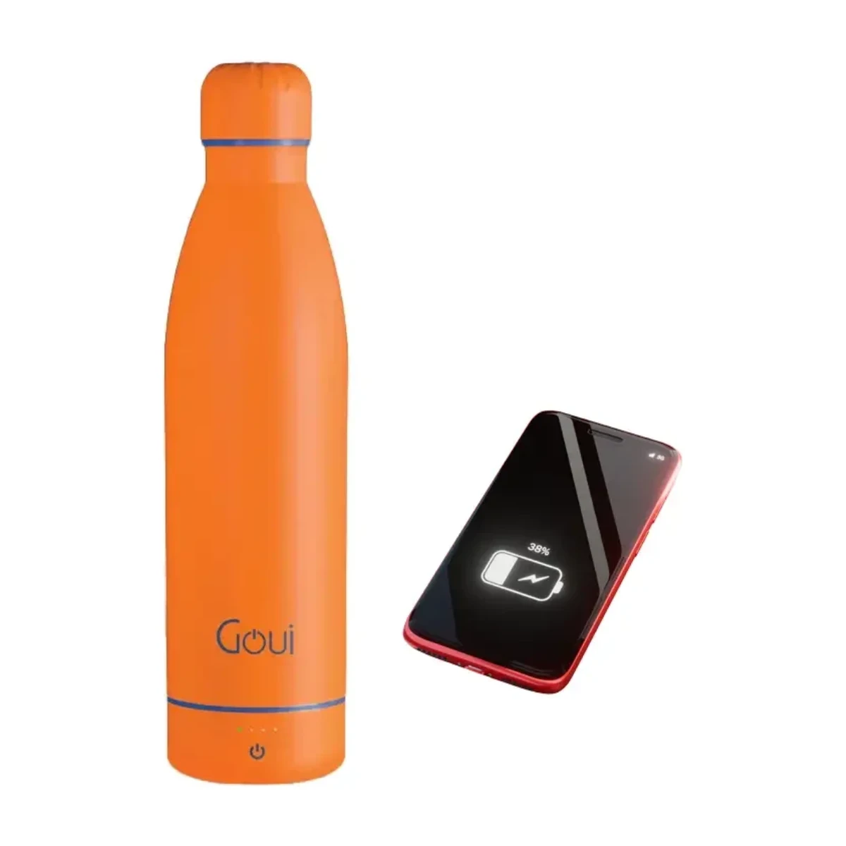 Goui Loch 420ml Water Bottle with 6000mAh Power Bank - Cosmic Orange